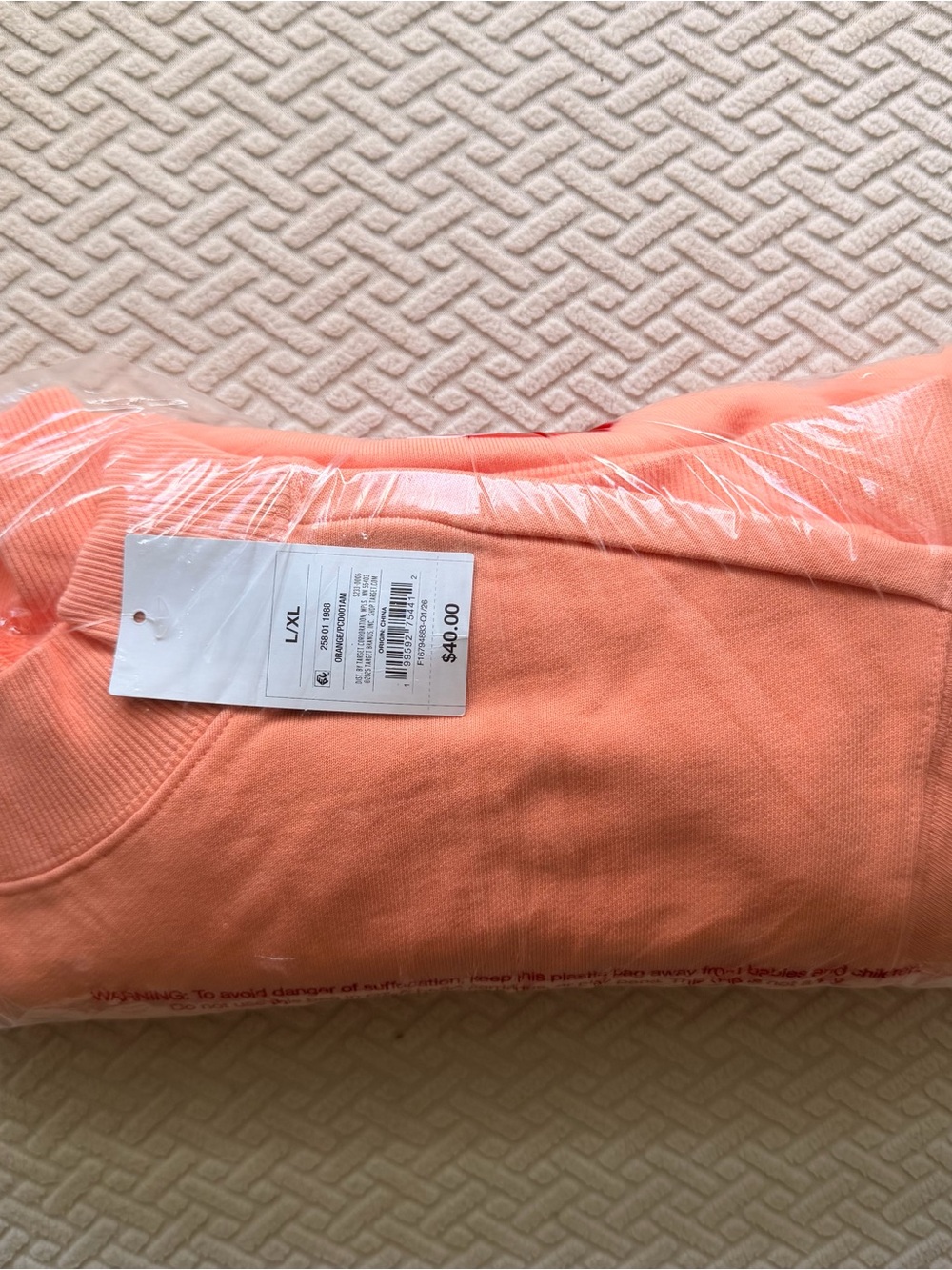 Parke x Target Peach Orange Mockneck L/XL  Sweatshirt Pullover